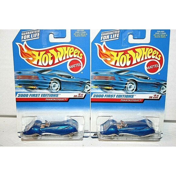 Hot Wheels 2000 First Editions Phantastique # 069 blue LOT (2) - Picture 1 of 6